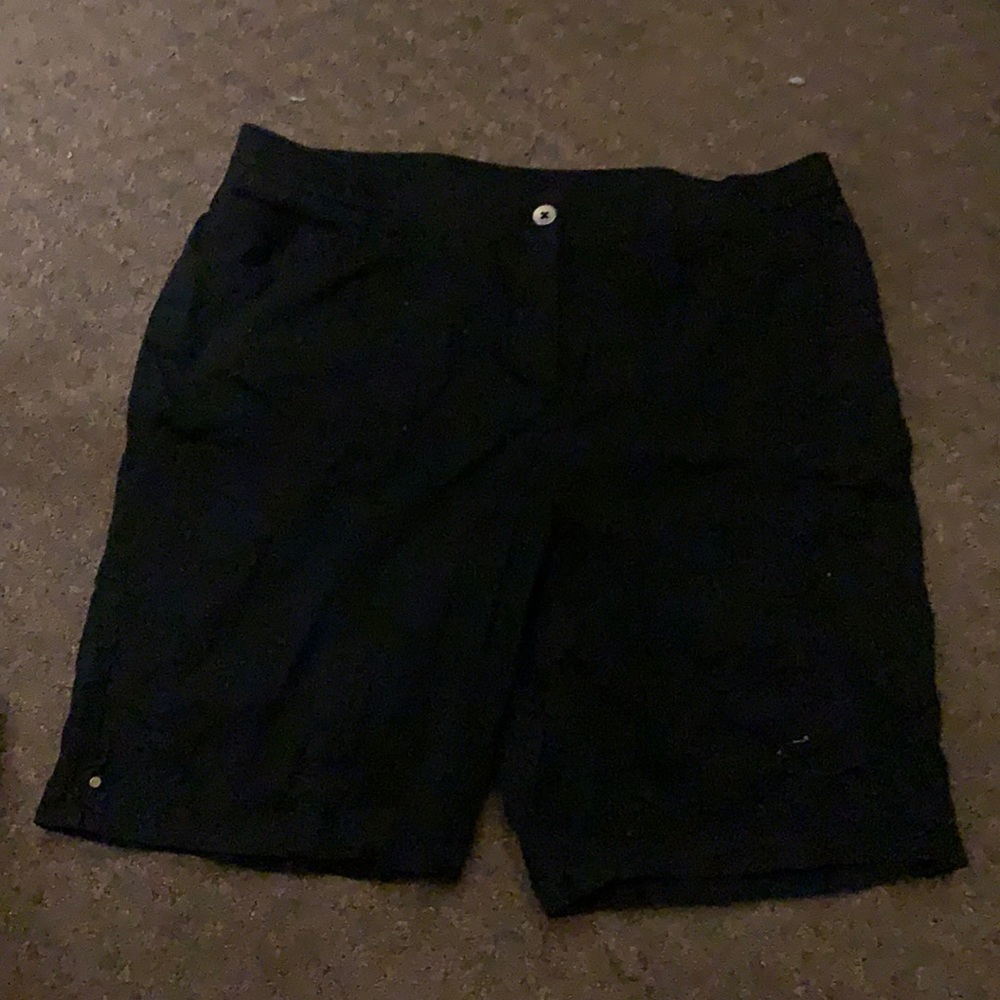 Black cargo shorts size 16.